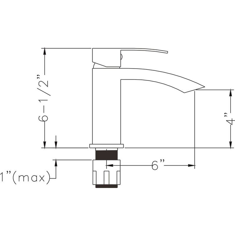Topcraft 6.7in Single Handle Single Hole Bathroom Faucet Bathroom Vessel Faucet