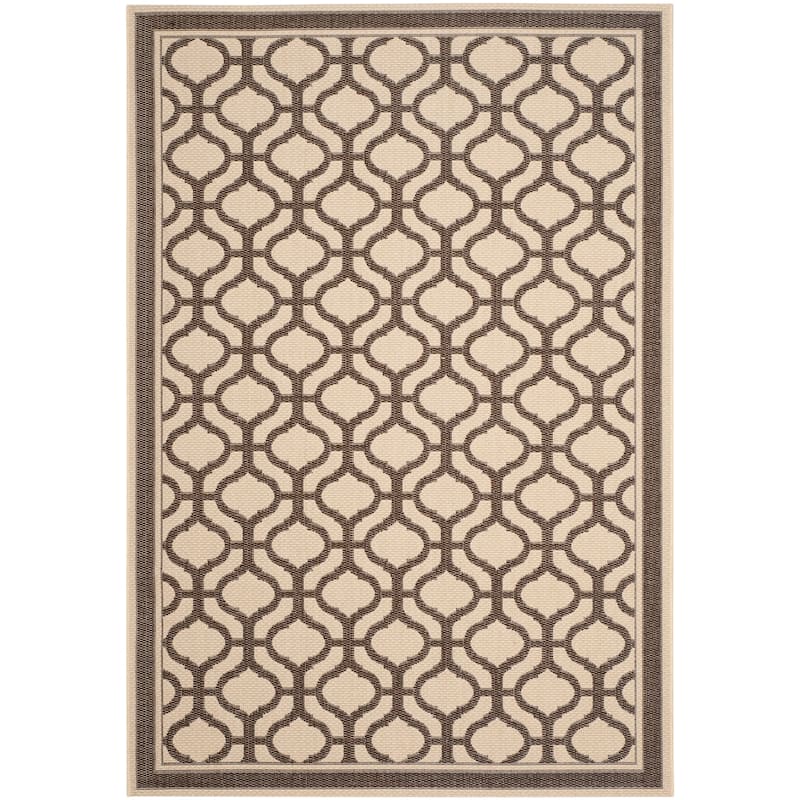 Martha Stewart by SAFAVIEH Tangier Indoor/ Outdoor Waterproof Rug - 5'3" x 7'7" - Cream/Chocolate