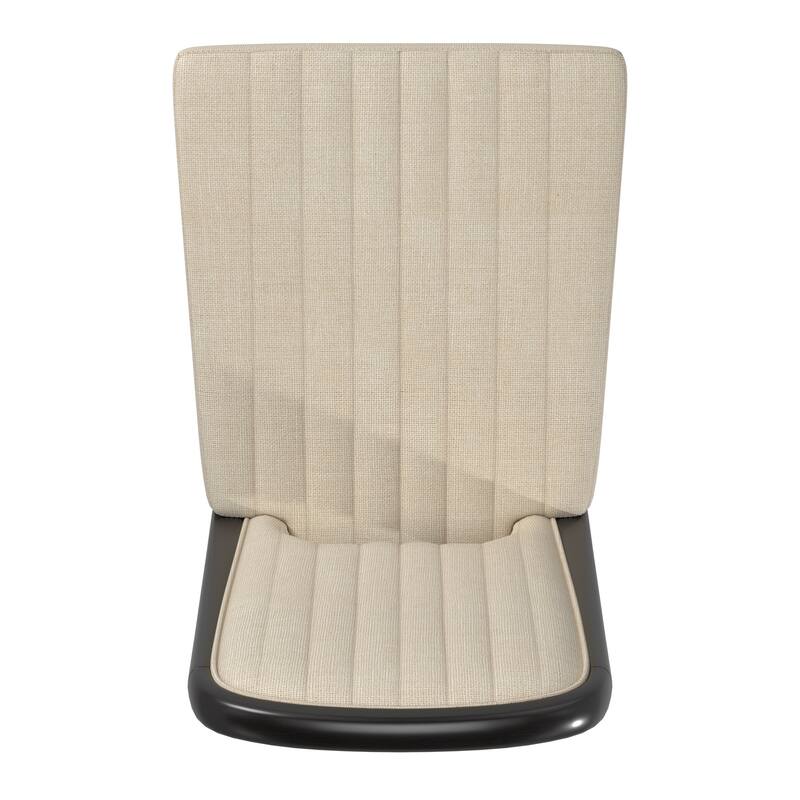 Harstad Wood Finish Cream Fabric Channel Stitching Dining Chair (Set of 2) by iNSPIRE Q Modern