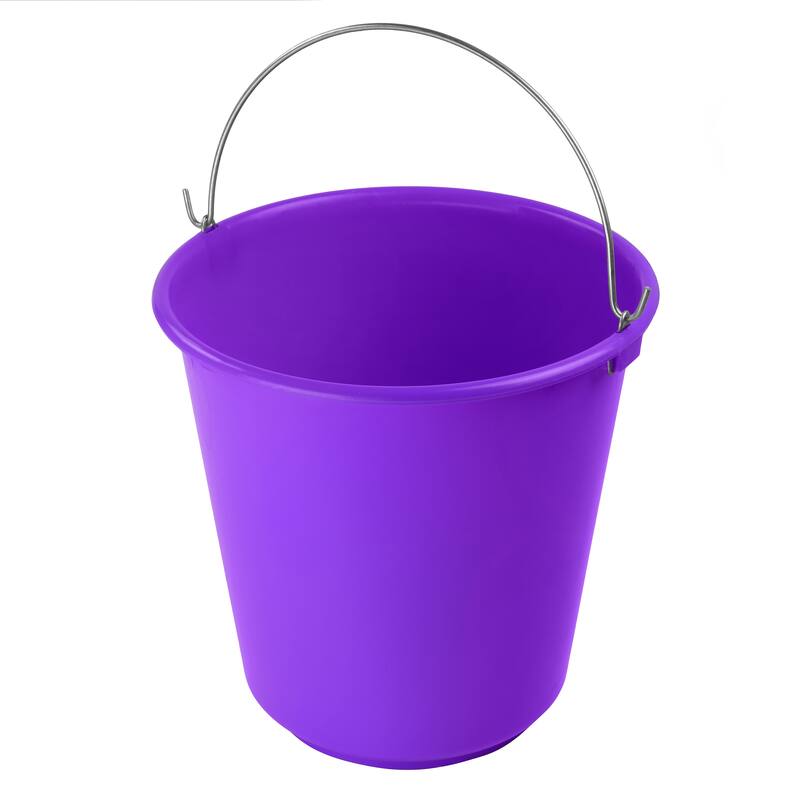 Plastic Pail with Handle 11.5 Quart (2.8 Gallon Bucket)