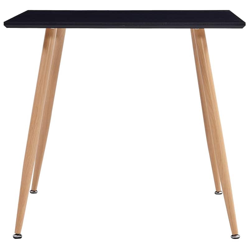 vidaXL Dining Table Black and Oak 31.7"x31.7"x28.7" MDF
