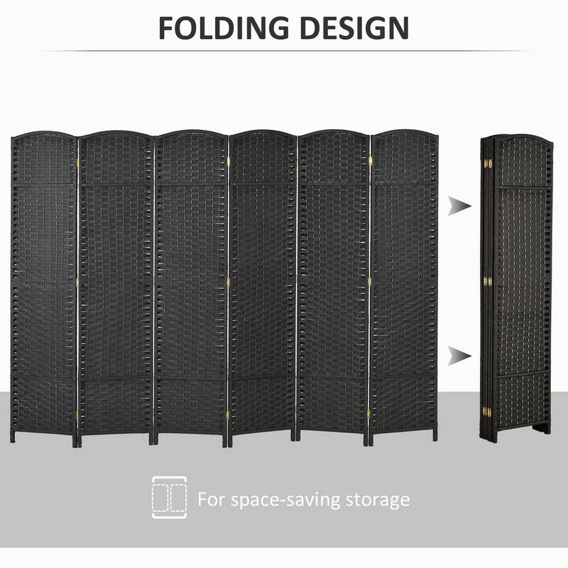 HOMCOM Room Divider, 6 Panel Folding Privacy Screen, 5.6' Tall Freestanding Wall Partition