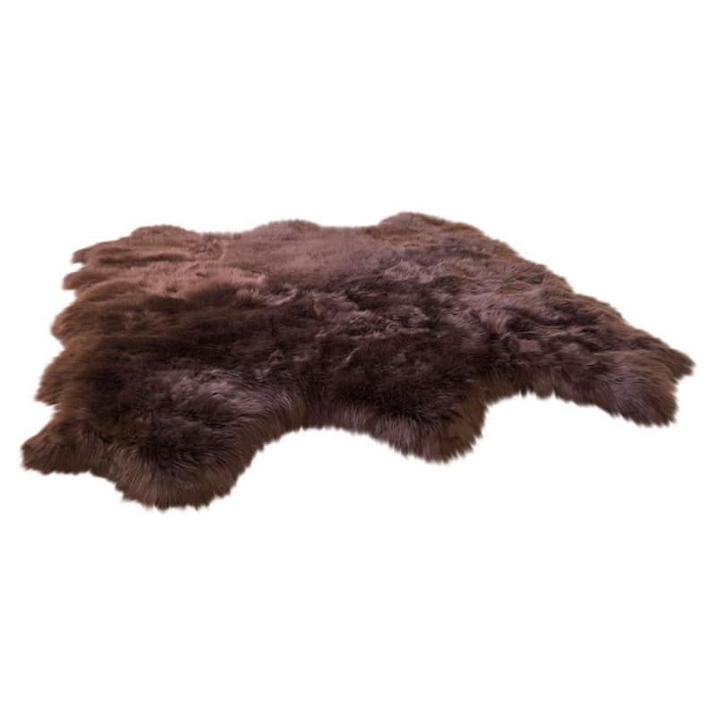 Highland Select Natural Long Wool Sheepskin 6 Pelt Shag Rug - 5' x 5'5"