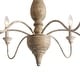 preview thumbnail 7 of 9, Azizon French Country 6-Light Rustic Wood Chandelier Modern Farmhouse Hanging Lights - L29.5 XW 29.5 XH 24.4