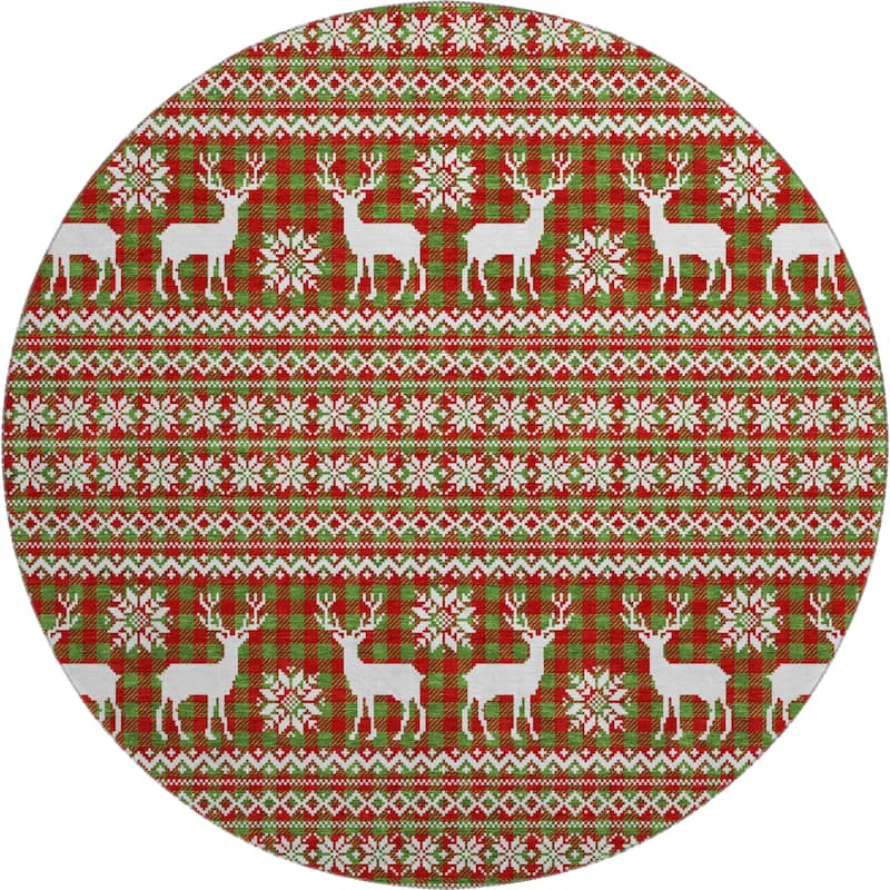 Premium Washable Super Soft Christmas Reindeer Mayfield Rug