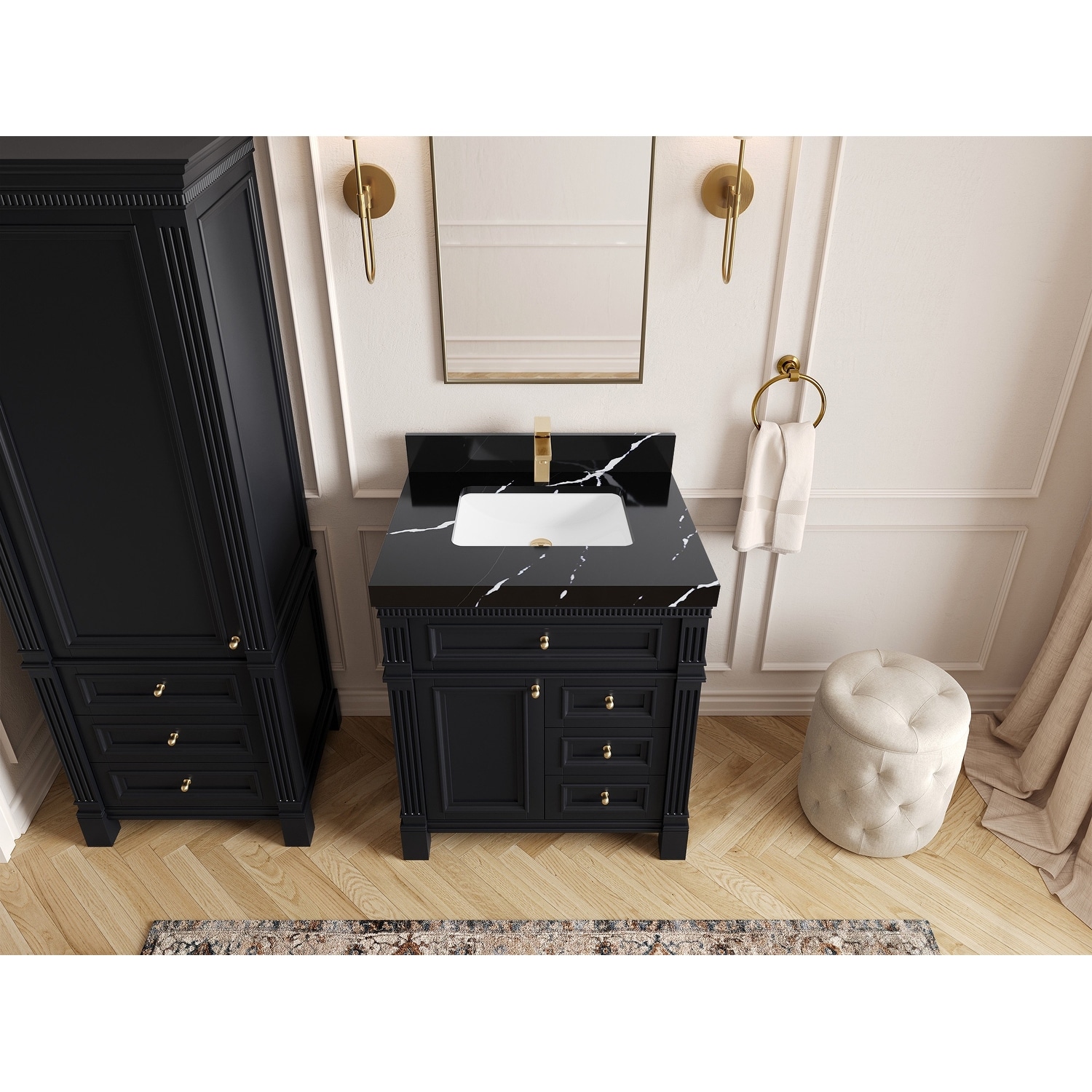 Willow Collections 30 in. W x 22 in. D Reeded Paris Single Sink Bathroom Vanity with Countertop