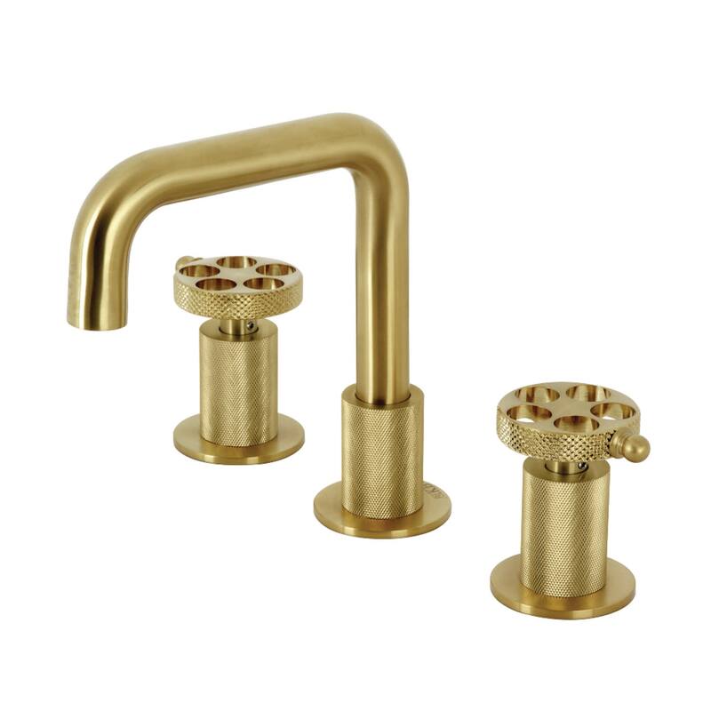 Kingston Brass KS141.RKX Webb 1.2 GPM Widespread Bathroom Faucet with - Brushed Brass