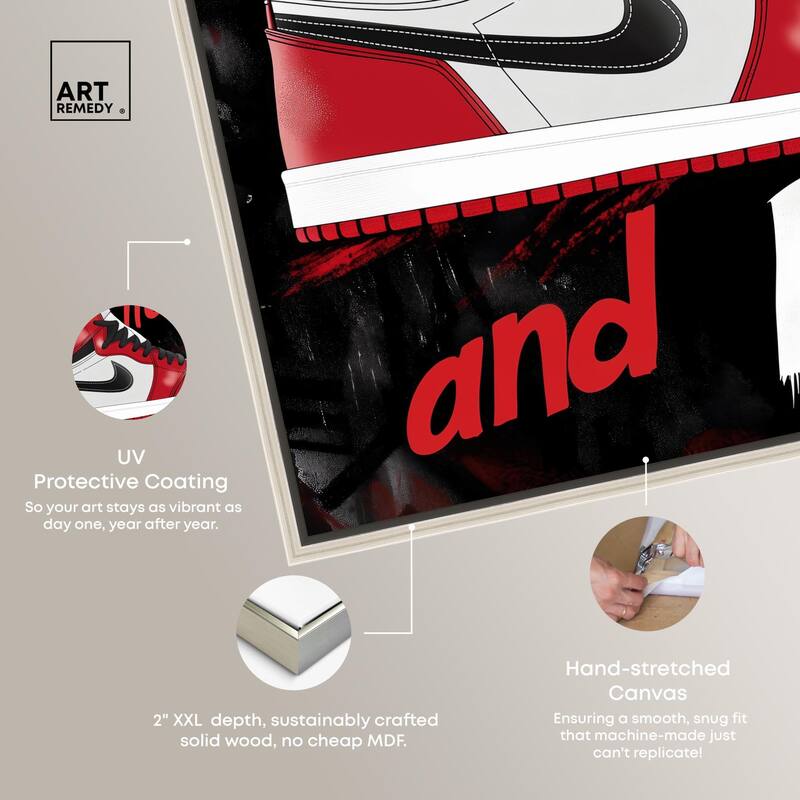 Hustle and Rise Sneaker Red Canvas by Art Remedy