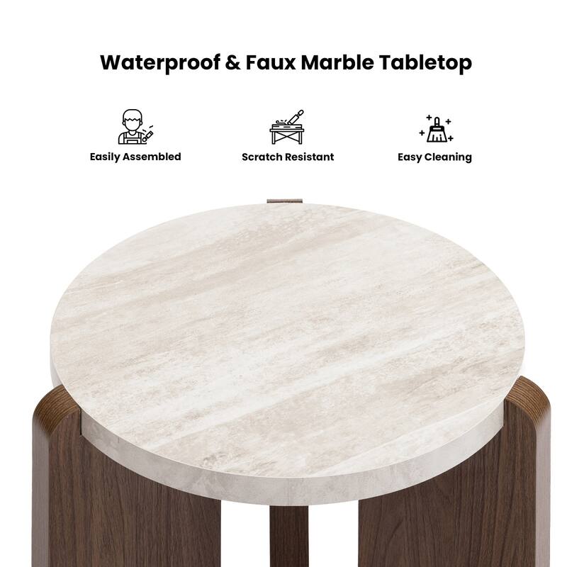 SUNBURY Modern Coffee Table with Walnut Wood Legs