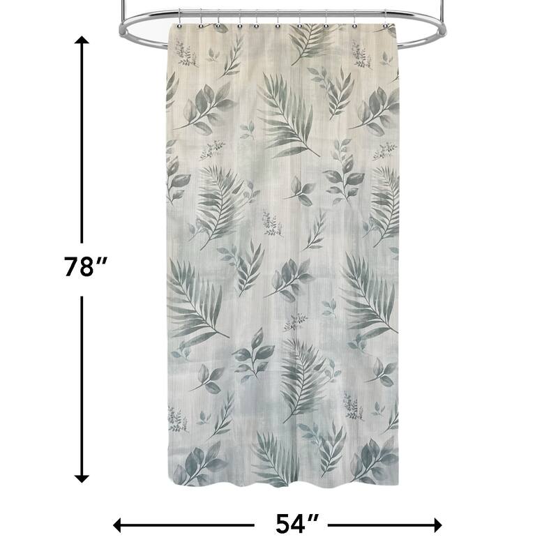 Rothbury Leaf Pattern Fabric Shower Curtain - 54" x 78"