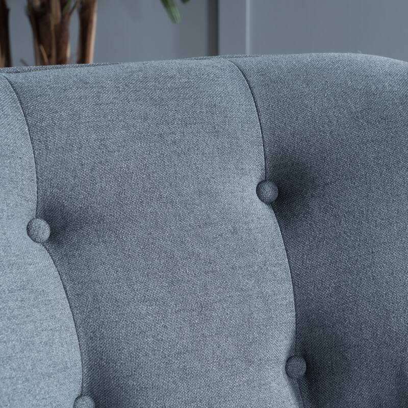 Mid Century Arm Chairs Tufted Back Accent Chairs w/ Wood Legs,Charcoal