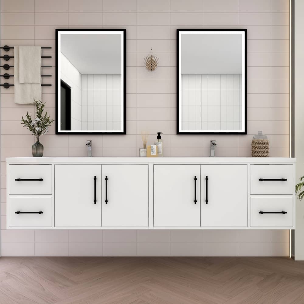 Victoria 84'' Wall-mounted Vanity with Double Reinforced Acrylic Sink - 83.5