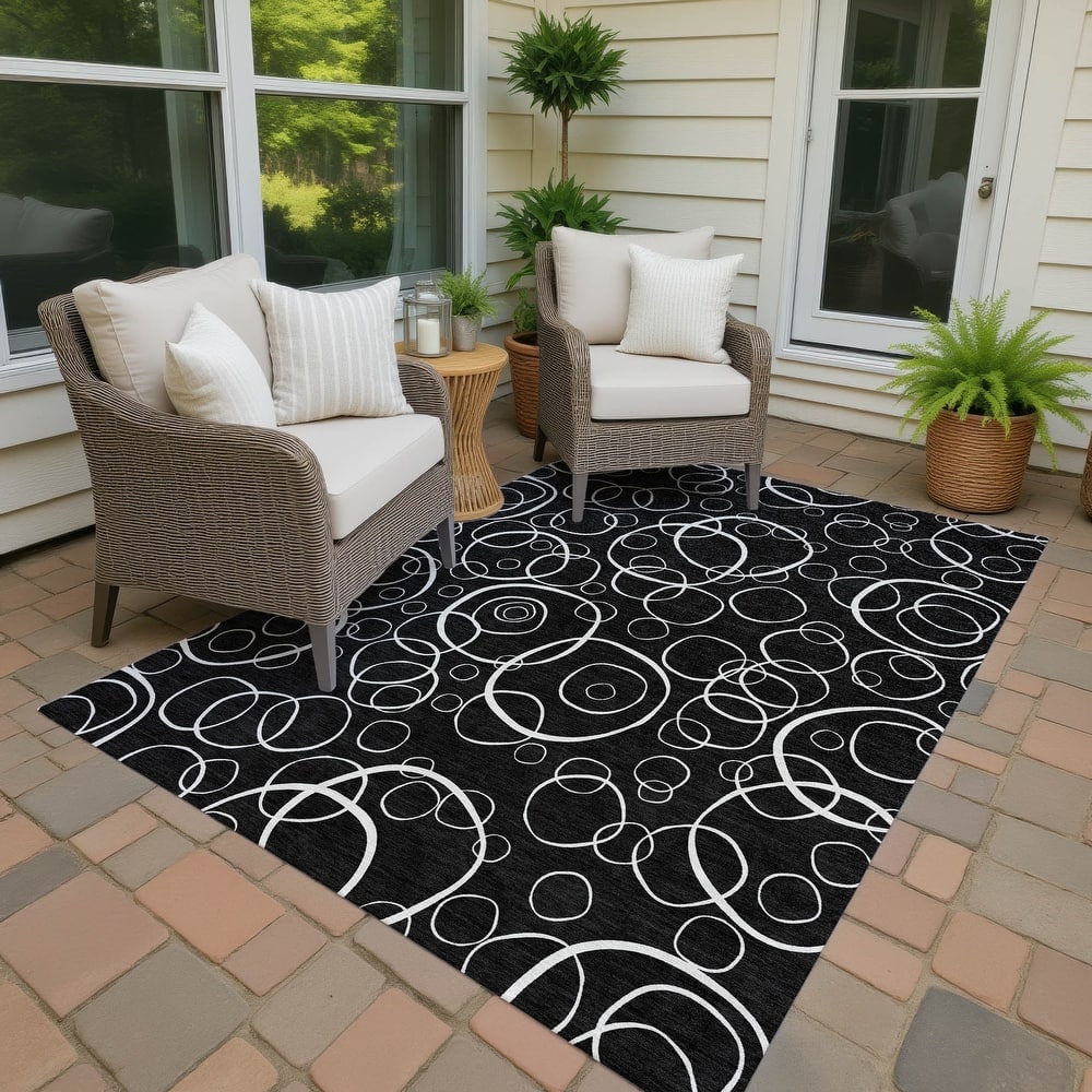Machine Washable Indoor/ Outdoor Contemporary Nexus Chantille Rug