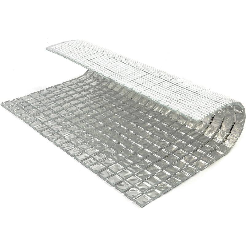 Apollo tile 12" x 12" Altin Glossy Cloud Silver Glass Tile (18.69 sq ft/case) - 20 Pack
