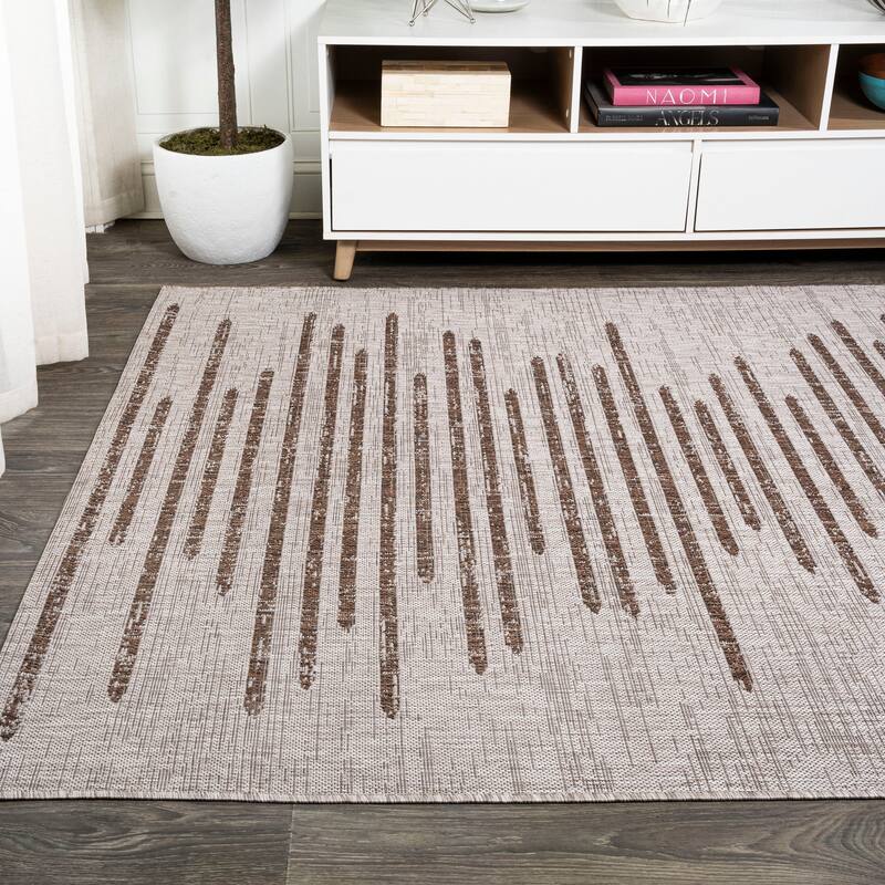 JONATHAN Y Colonia Berber Stripe Geometric Indoor/Outdoor Area Rug
