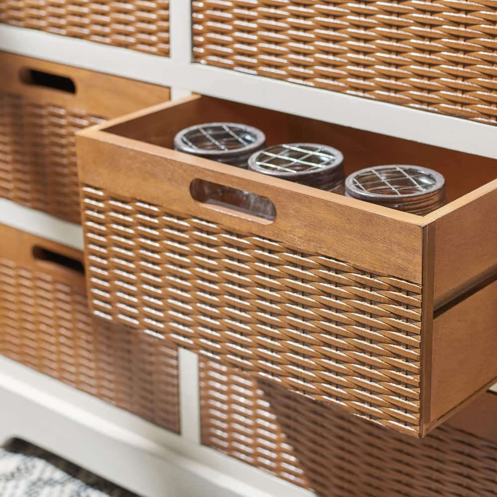 SAFAVIEH Mirijela Farmhouse 6-Drawer Storage Chest - 30" W x 12.5" L x 26" H - 30Wx13Dx26H