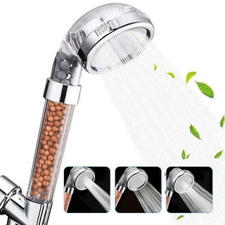 High Turbo Pressure Shower Head Filtered Ionic 3 Mode Water Saving Bath ...