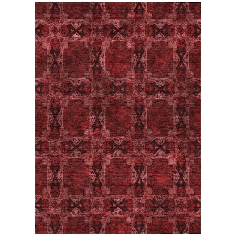 Machine Washable Indoor/ Outdoor Boho Medallions Chantille Rug