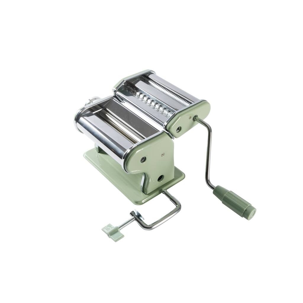 Sur La Table Kitchen Essential Va Bene Manual Pasta Maker Machine, Stainless Steel/Juniper Green