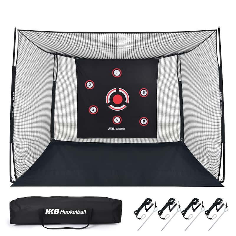 10'x8'x6' Heavy-Duty Golf Practice Net with Frame Golf Driving Cage - 8' x 10'