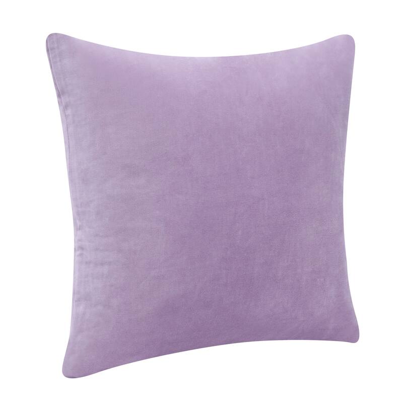 Handwoven Velvet Square Throw Pillow Cover - 20" - Purple