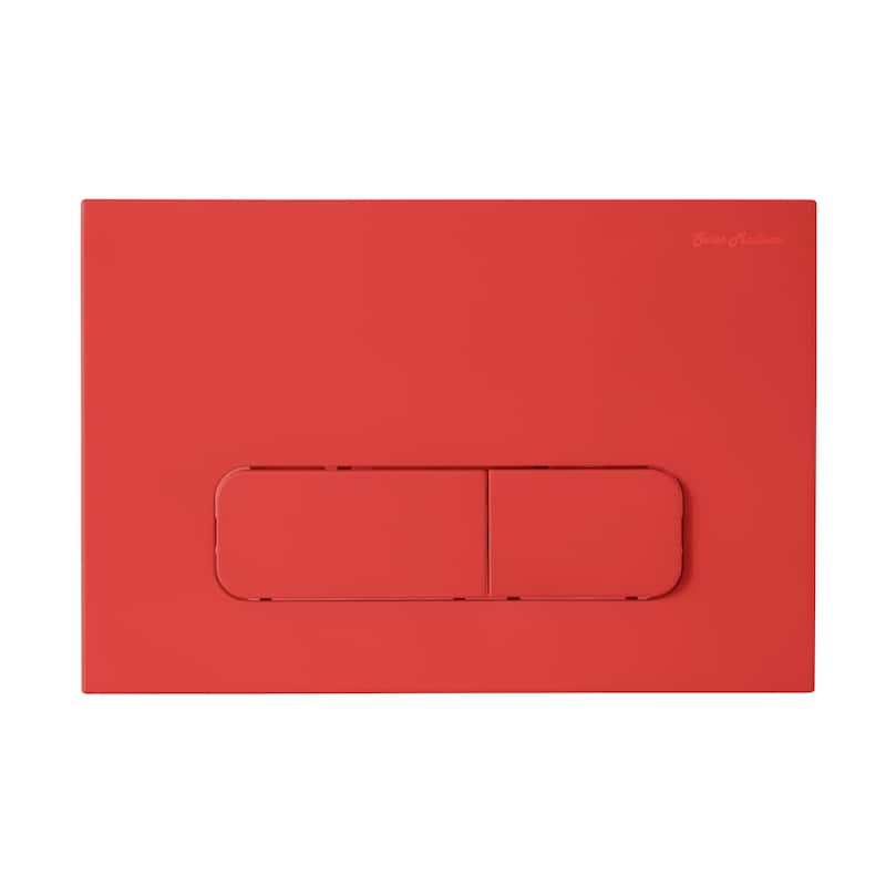 Wall Mount Dual Flush Actuator Plate With Rectangle Push Buttons In Matte Red - 9.65" x 6.5" 0.5"