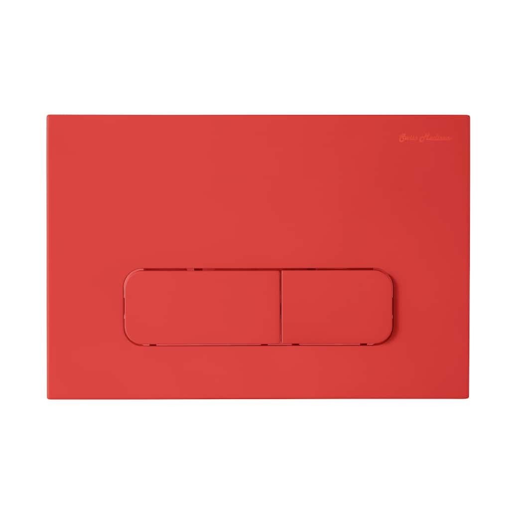 Wall Mount Dual Flush Actuator Plate With Rectangle Push Buttons In Matte Red - 9.65" x 6.5" 0.5"