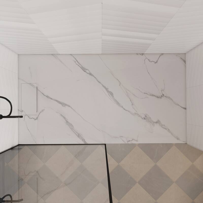 SMC Alcove Shower Pan Base with Reversible Drain, Low Profile, Wheelchair Access, Slip-Resistant, cUPC Certified