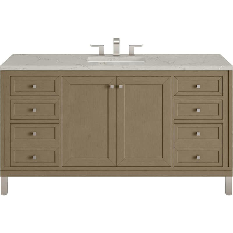 James Martin Vanities 503-V60S-3VSL Chicago 60" Free Standing Single - Walnut Whisper