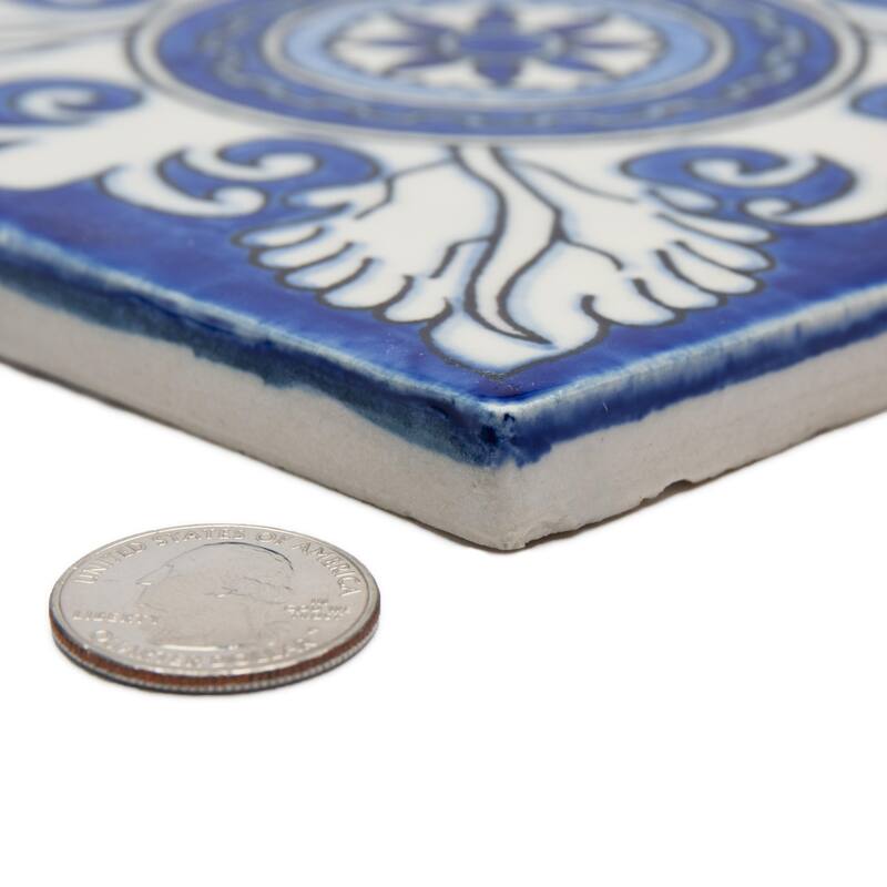 Merola Tile Provincial Deco Castelo 6" x 6" Porcelain Wall Tile - (1 Tile)