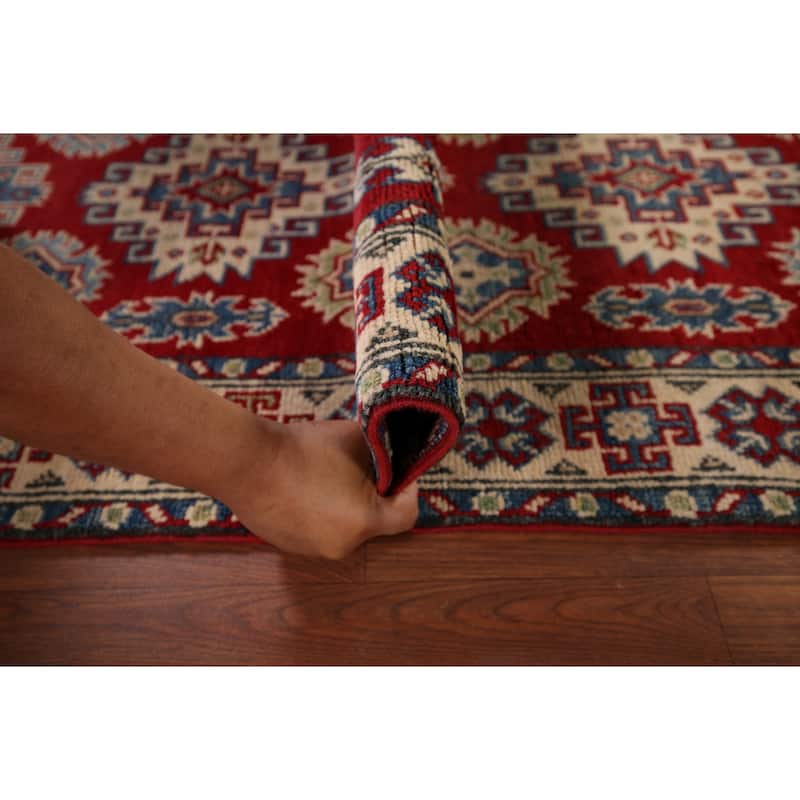 Red Kazak Runner Rug Handmade Wool Carpet - 2'6" x 16'3"
