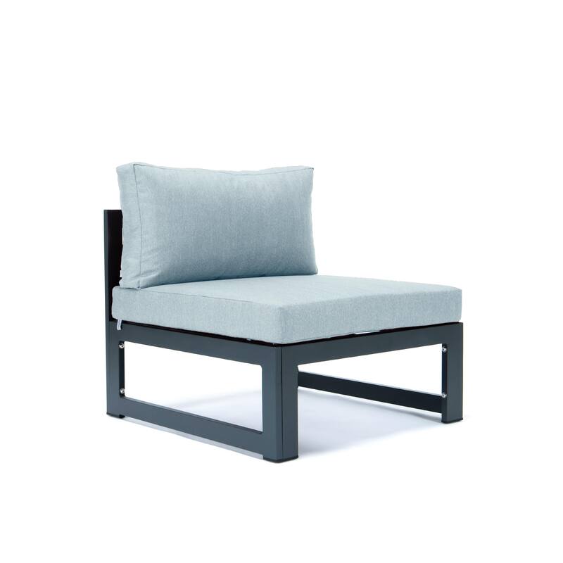 Chelsea Modern 5-Piece Aluminum Outdoor Patio Conversation Set with Coffee Table with Removable and Washable Cushion Covers