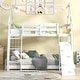 preview thumbnail 11 of 19, Twin Over Queen Bunk Bed Wooden Kids Bed with Climbing Nets and Ramp