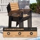 preview thumbnail 5 of 36, 11/13-Piece Outdoor All-Weather Patio Dining Set Aluminum Rectangular Table with Umbrella Hole and Stackable Chairs