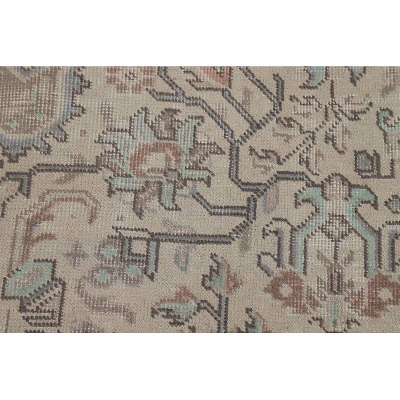 Geometric Tabriz Persian Area Rug Living Room Hand-Knotted Wool Carpet - 8'0"x 10'10"