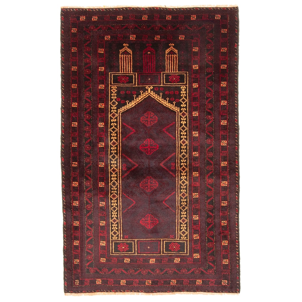 ECARPETGALLERY Hand-knotted Teimani Black Wool Rug - 3'1 x 4'11