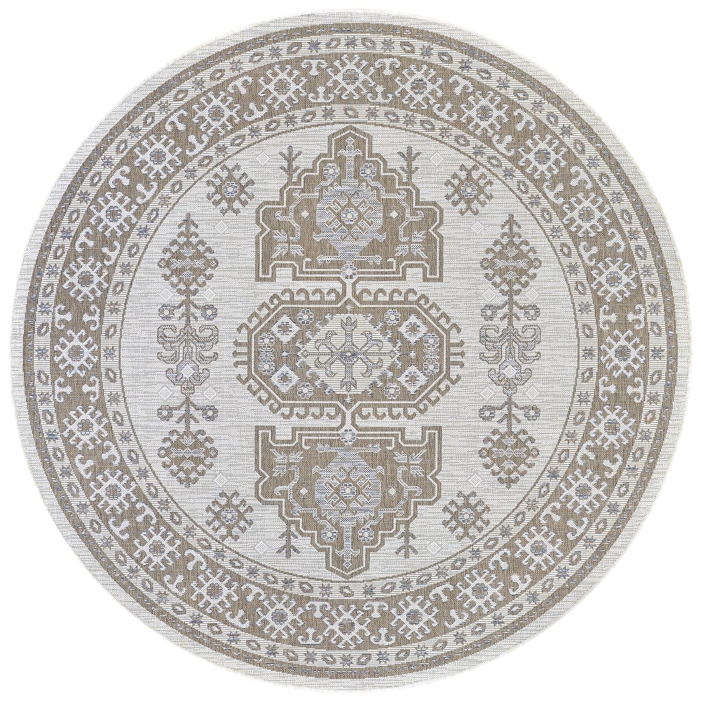 Dream Decor Rugs Grace Estacada Ivory Tan Indoor Outdoor Area Rug