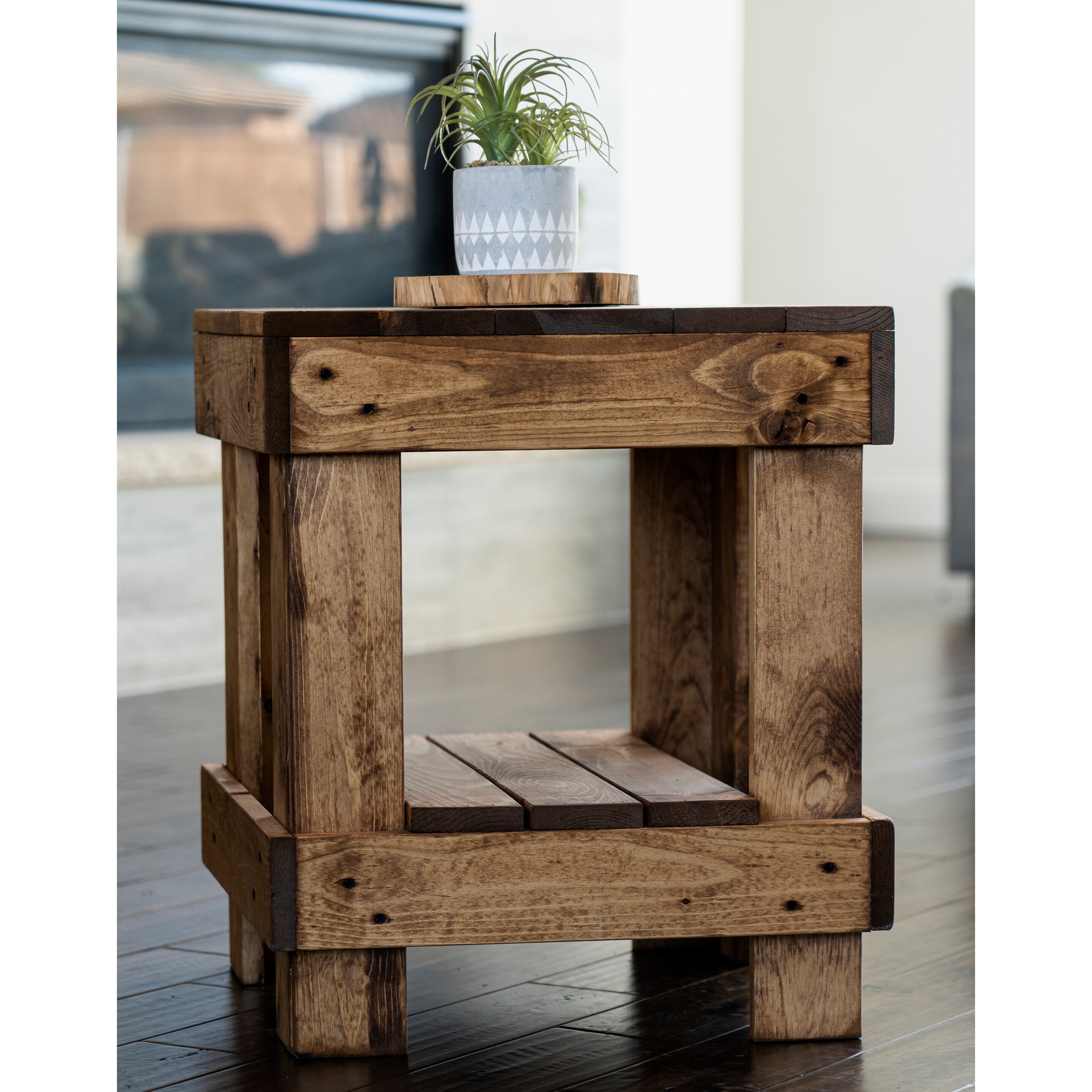 Landmark pine wood end clearance table