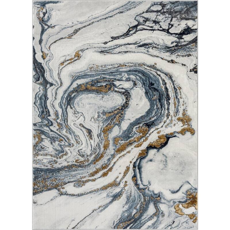 Luxe Weavers Marble Effect Abstract Area Rug, Stain-Resistant Carpet