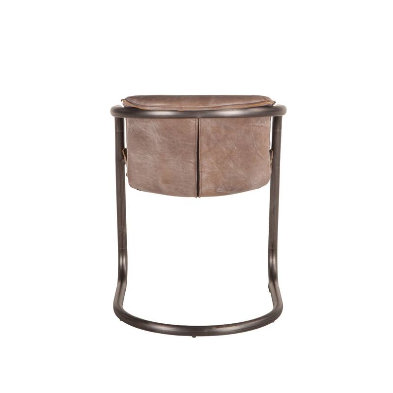 Chiavari Distressed Jet Brown Leather Dining Chair