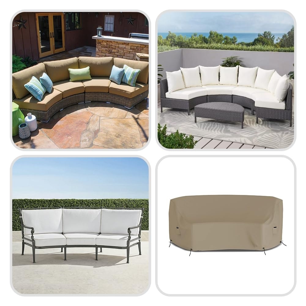 Covers & All Curved Outdoor Couch Cover, 12 Oz PVC Polyester Patio Furniture Cover