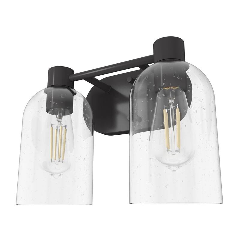 Hunter Lochemeade 2-Light Vanity Wall Light, Damp-Rated - Bathroom, Laundry - Modern Farmhouse, Contemporary, Industrial
