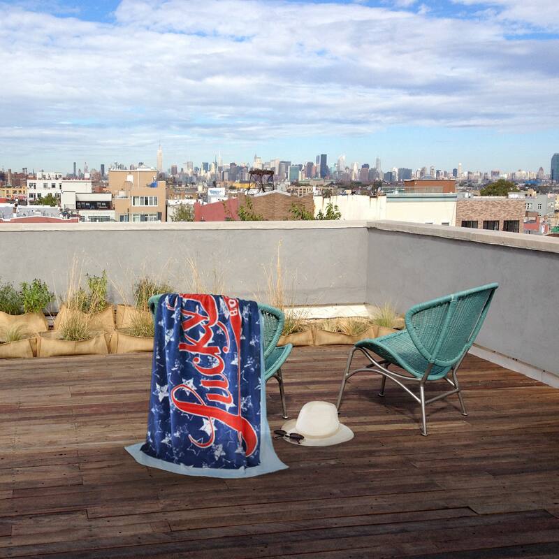 Lucky Brand Navy 36" x 68" 100% Cotton Beach Towel - 36" x 68"
