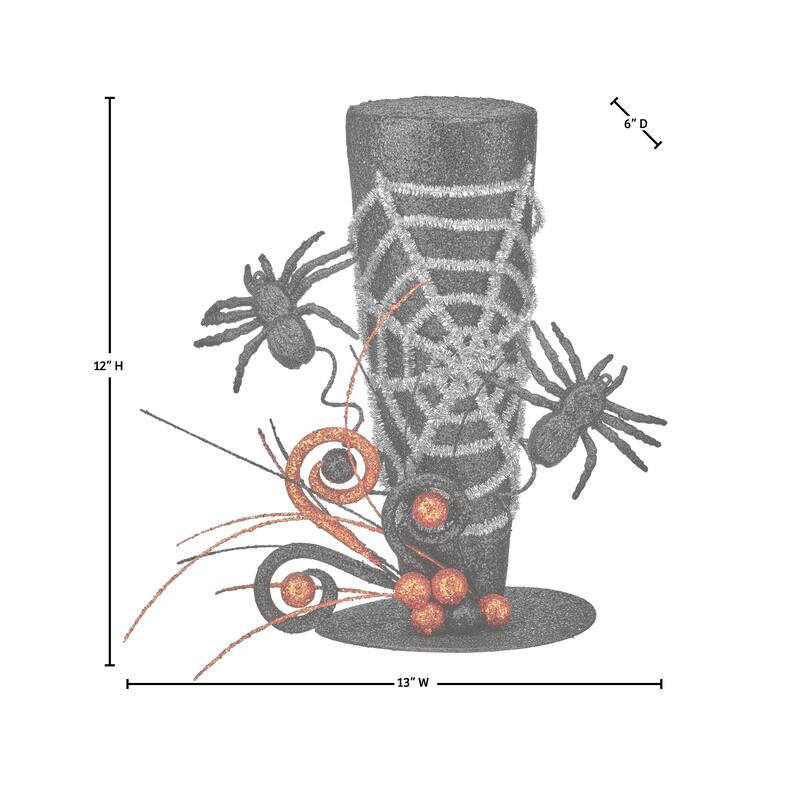 12" Halloween Hat With Spiders