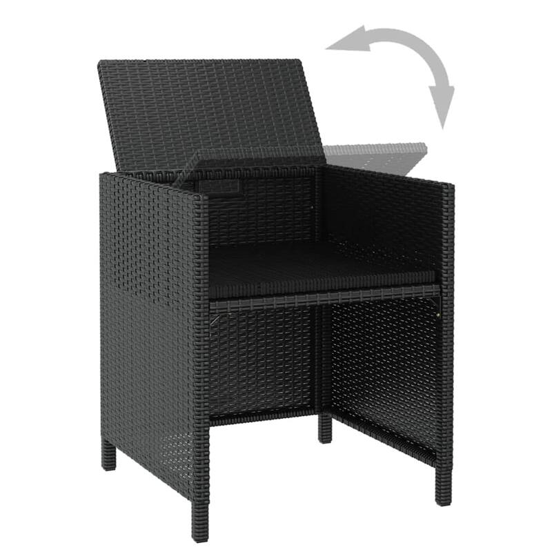 vidaXL Patio Furniture Set Outdoor Table and Chair Dining Set Poly Rattan