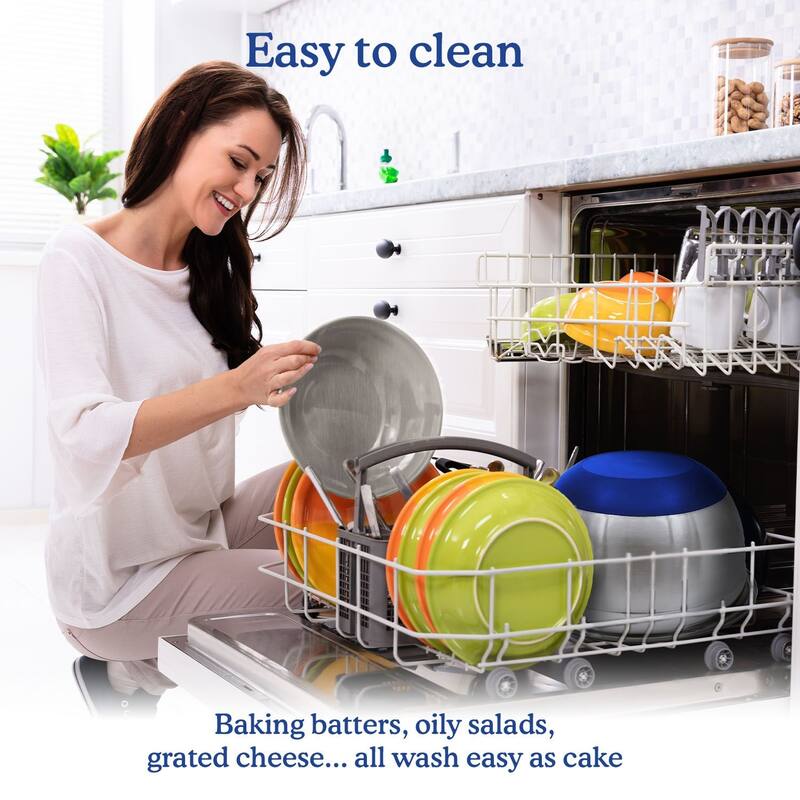 Belwares 5-Piece Stainless Steel Mixing Bowls with Airtight Lids and Graters - Non-Slip Nesting Bowls Set