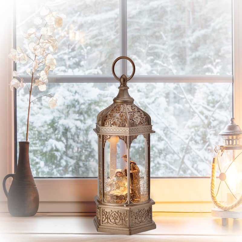 13"LED Nativty Byzantne Lantern Globe - 12"