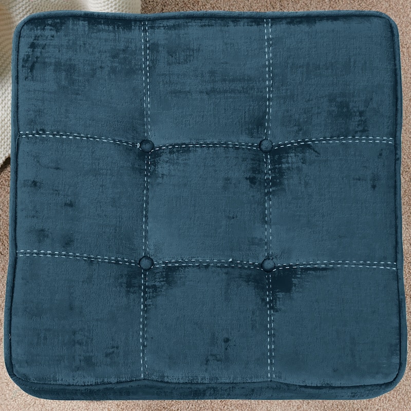 Textured Velvet Ottoman Vanity Stool 18"X18"X17"