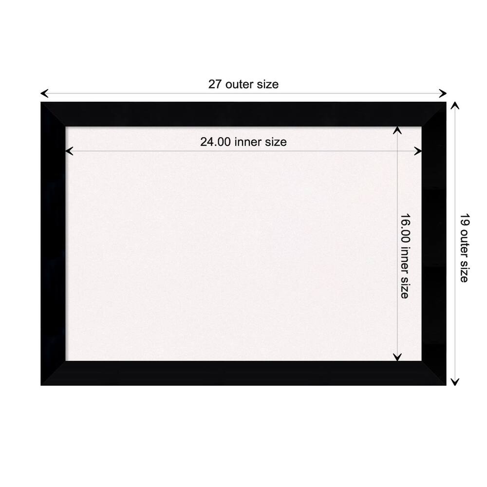 Black Museum Wood Framed White Corkboard Bulletin Board