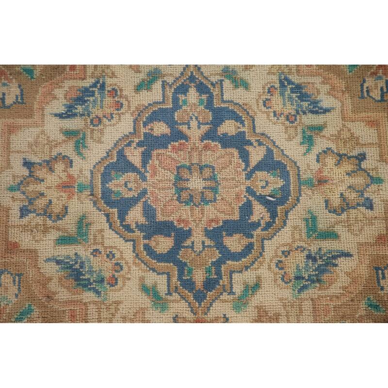 Hand Knotted Oriental 100% Wool Carpet Traditional Floral Pink Kashan Area Rug - 11' 11'' X 8' 8''